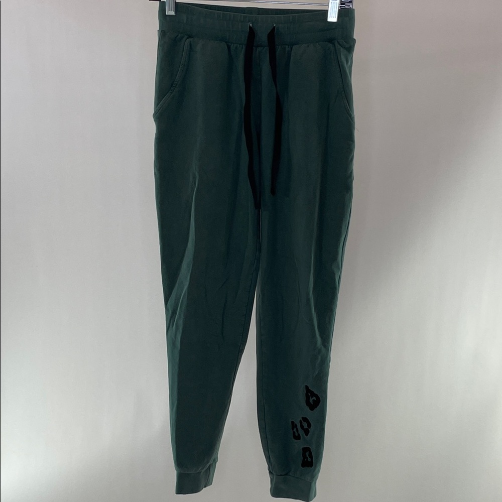 Bedhead Pajamas, Emerald Leopard Sweatpants, XS - Picture 7 of 11